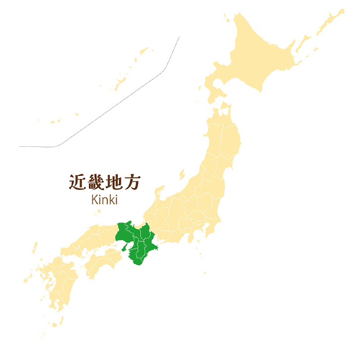 Kinki region in the Japanese archipelago, prefectures in the Kinki region