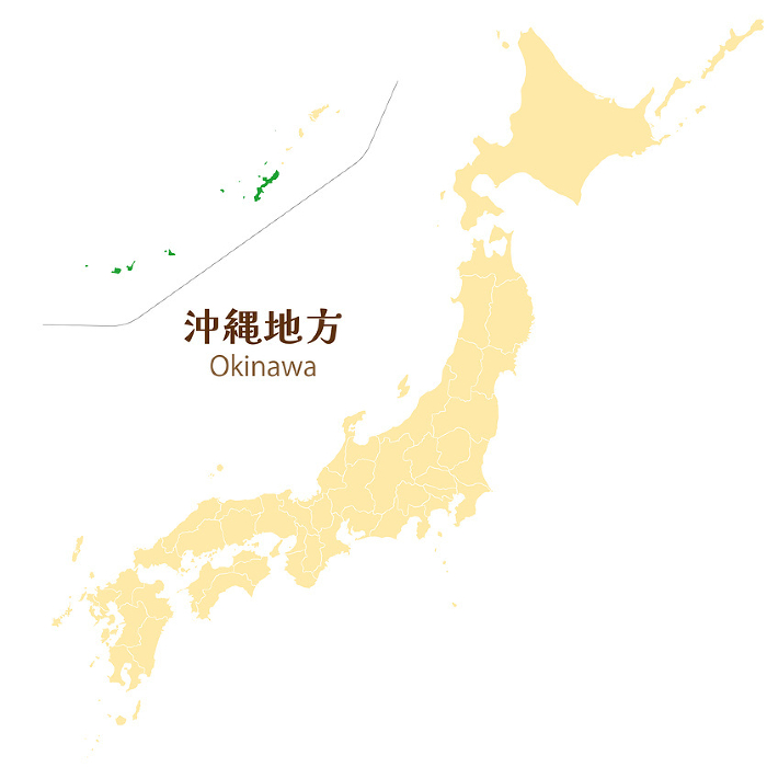 Okinawa Region in the Japanese Archipelago, Map of Japan