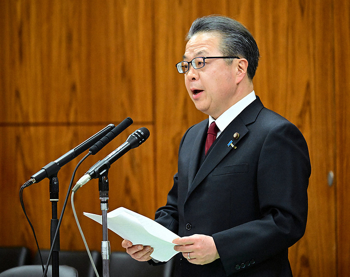 Political Fund Issues: Political Ethics Examination Committee in the House of Councillors Former LDP Secretary General Hiroshige Seko defends himself at the Upper House Political Ethics Examination Committee, 10:17 a.m., March 14, 2024, in the Diet.