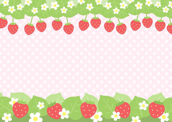 Clip art of cute strawberry frame, Spring Clipart 06