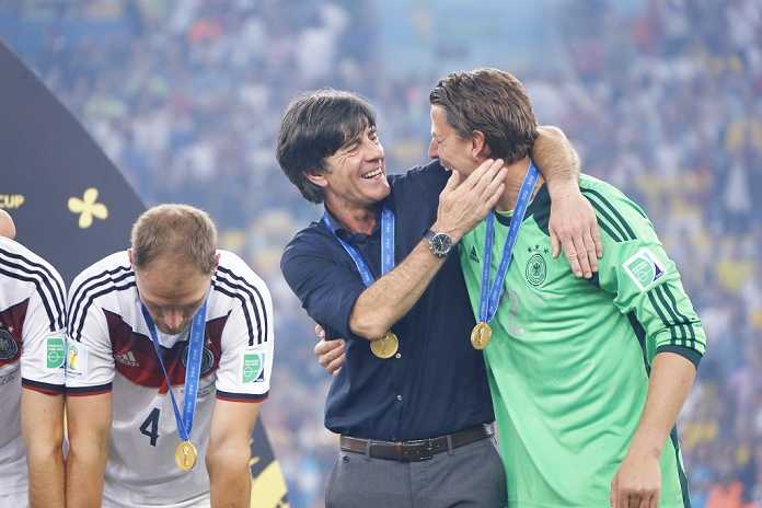 2014 FIFA World Cup Final Germany Wins 4th title in 6 tournaments  L R  Joachim Low, Roman Weidenfeller  GER , JULY 13, 2014   Football   Soccer : FIFA World Cup Brazil 2014 Final match between Germany and Argentina at the Maracana stadium in Rio de Janeiro,  Brazil.  Photo by AFLO   3604 