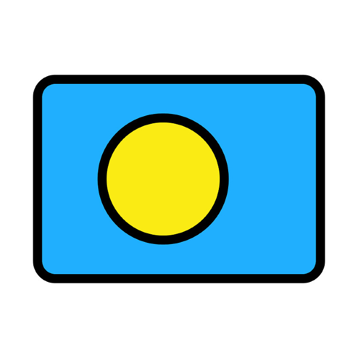 Simple Palau flag icon. Vector.