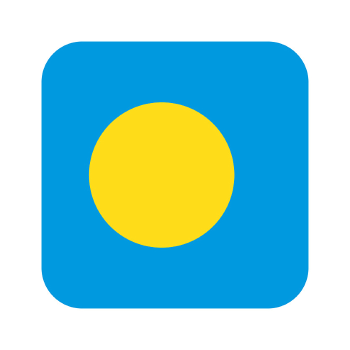 Square Palau flag icon. Vector.
