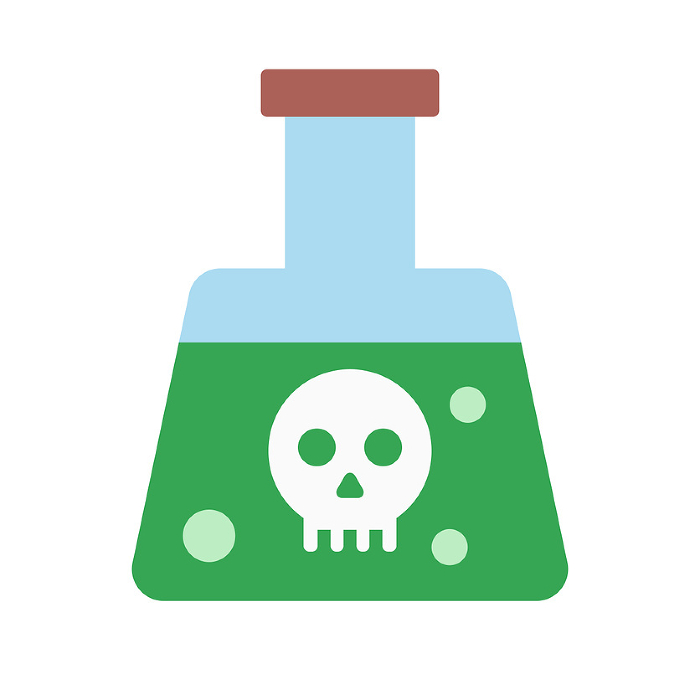 Green poison bottle icon. Poison icon. Vector.