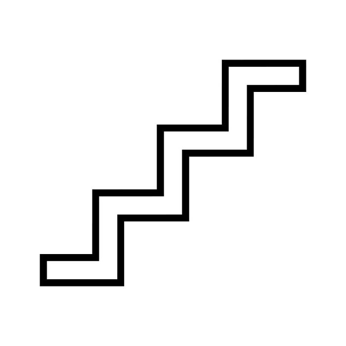 Simple stairway icon. Staircase guide. Vector.