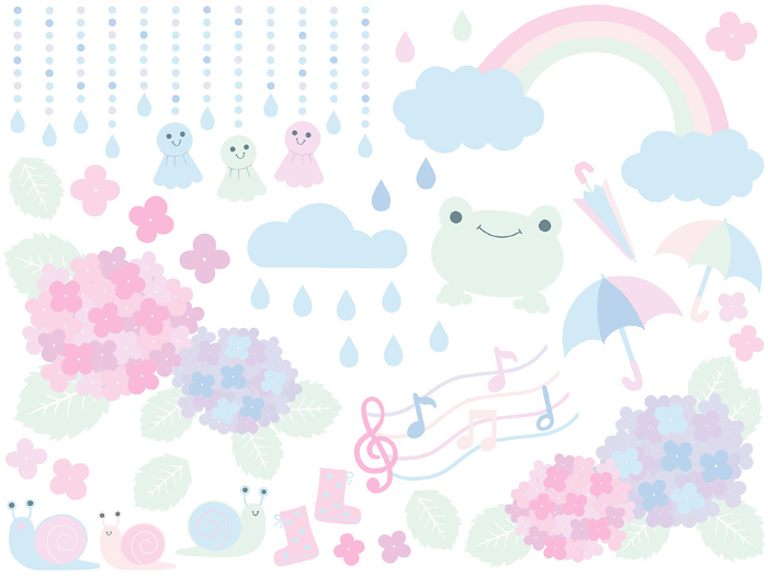 clip art of rainy season-illpop.com Pastel Color Monochrome Flat