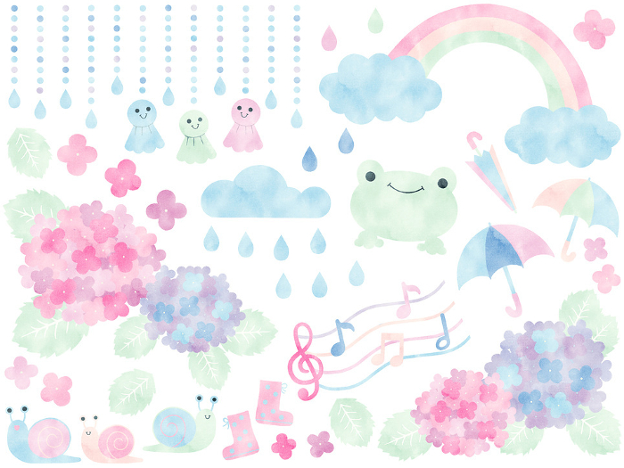 clip art of rainy season-watercolor pastel color Watercolor pattern
