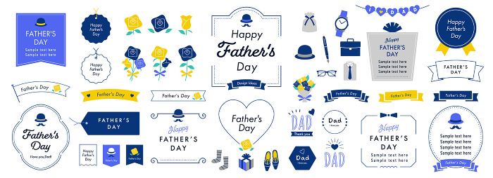 Father's Day Design Ideas Set (English) White Back