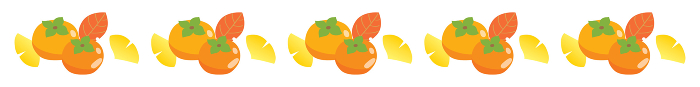 Clip art of persimmon and fallen leaf