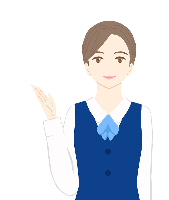 Clip art of young woman in uniform guiding