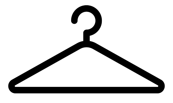 Simple black clothes hanger icon