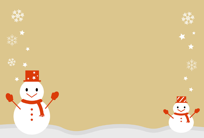 Cute Snowman Background Illustration Horizontal