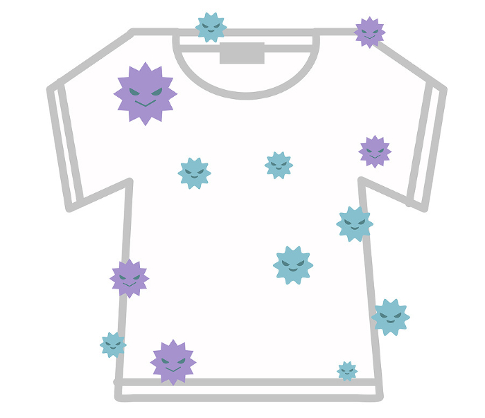 Clip art of T-shirt with a lot of germs