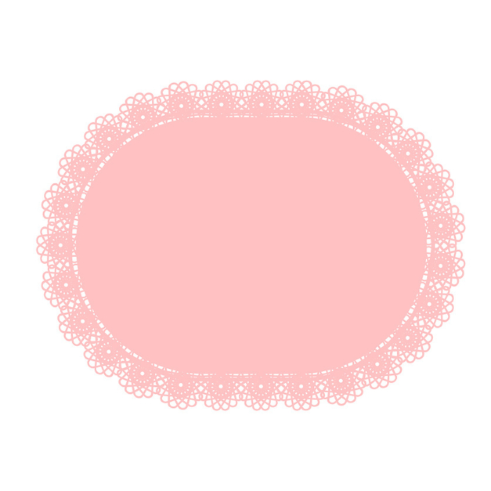 Vector illustration of pink oval lace paper.