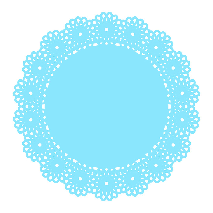 Vector illustration of light blue round lace paper