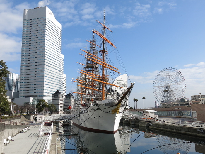 Sailing ship Nippon Maru at Nippon Maru Memorial Park in Yokohama