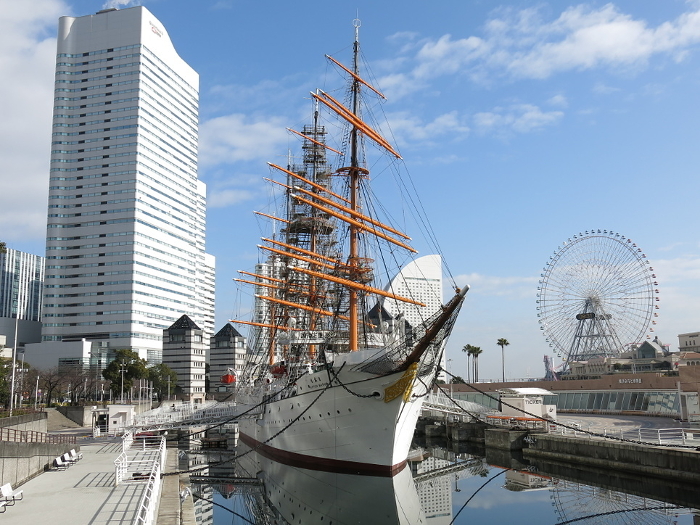 Sailing ship Nippon Maru at Nippon Maru Memorial Park in Yokohama