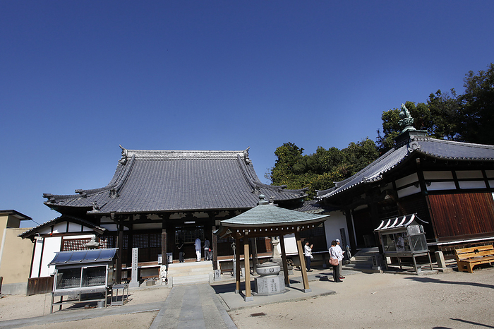 Main hall and Daishi do hall of the 59th Kokubun ji Temple 88 sacred places in Shikoku