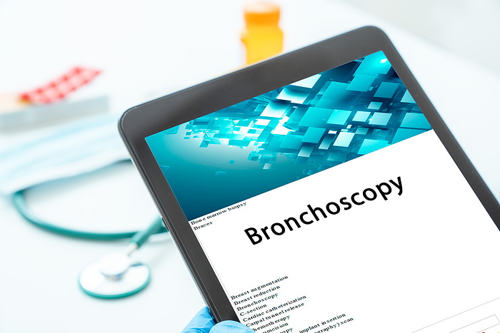 Bronchoscopy Bronchoscopy. This is a procedure that involves using an endoscope to examine the airways and lungs for abnormalities or signs of disease., by WLADIMIR BULGAR SCIENCE PHOTO LIBRARY