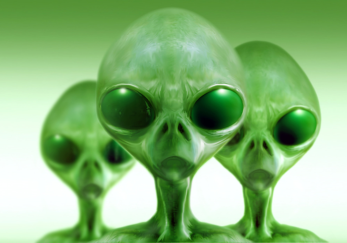 Aliens, illustration Aliens, illustration., by DETLEV VAN RAVENSWAAY SCIENCE PHOTO LIBRARY
