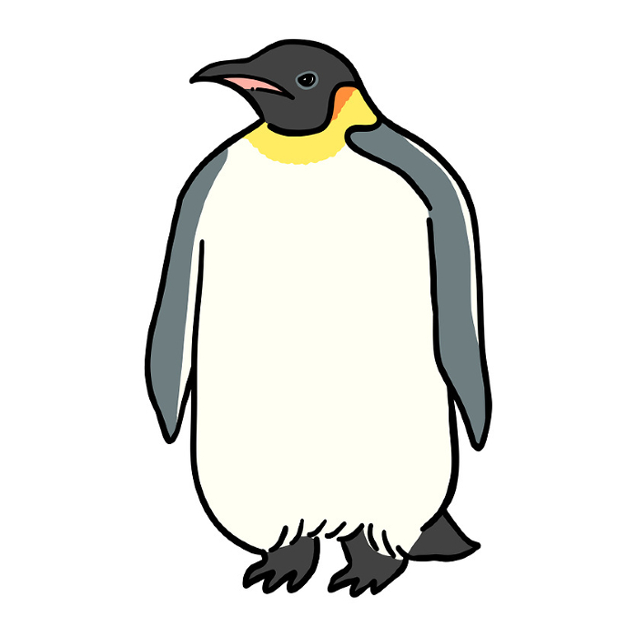 Clip art of emperor penguin in front
