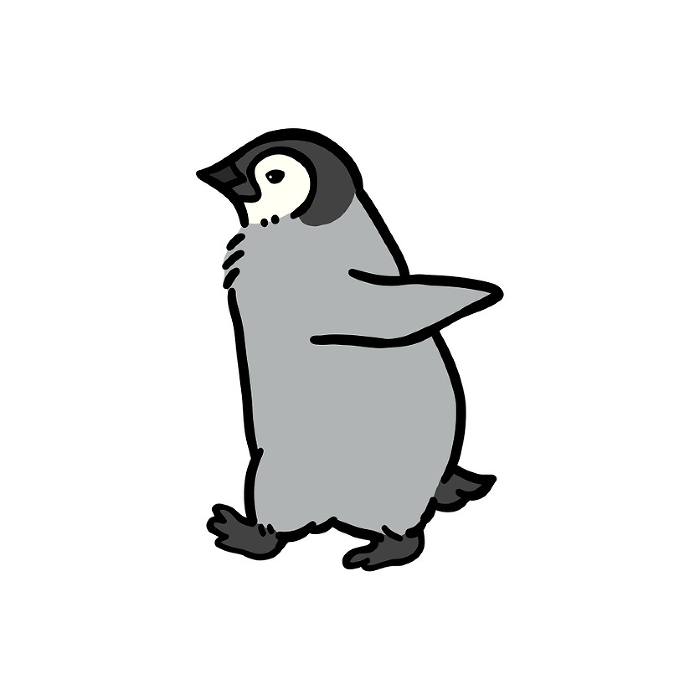Clip art of walking emperor penguin child