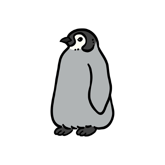 Clip art of child emperor penguin lying down