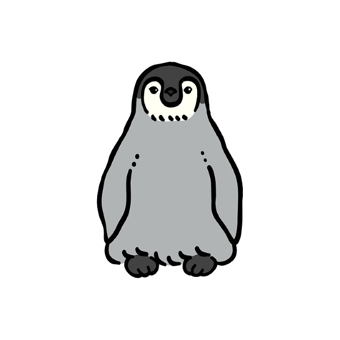 Clip art of frontal emperor penguin child