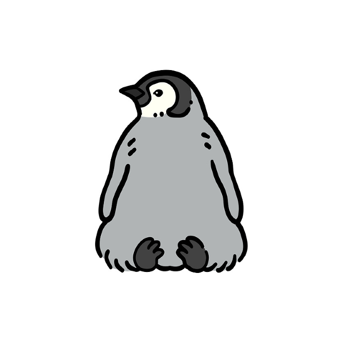 Clip art of sitting emperor penguin child