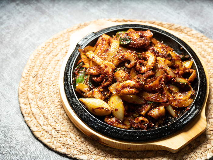 Korean food ,Braised Spicy Seafood and Octopus