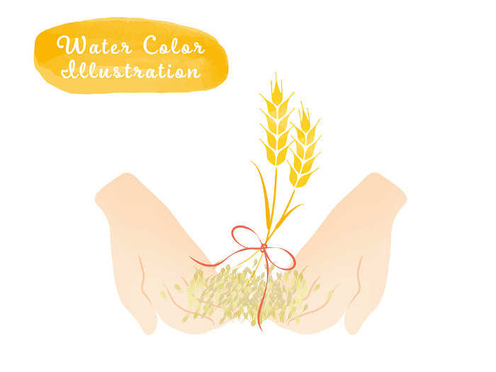 Clip art of hand offering wheat