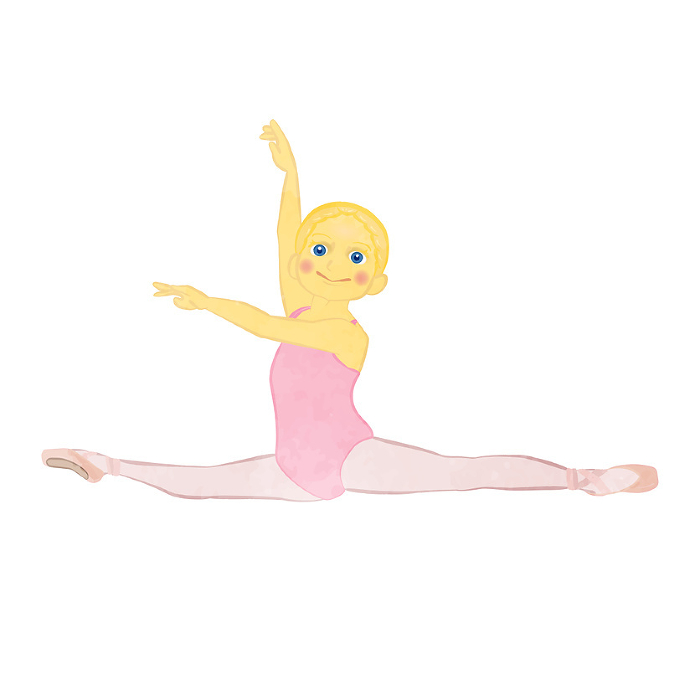Girl taking basic ballet grande jute jump lesson 01