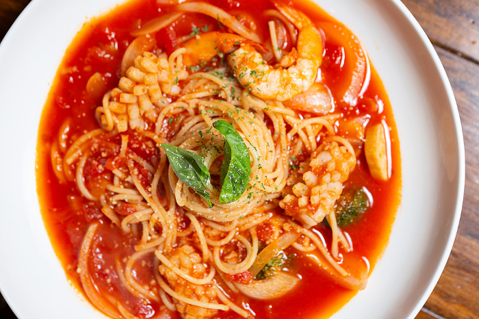 Pasta with Pescatore Tomato Sauce