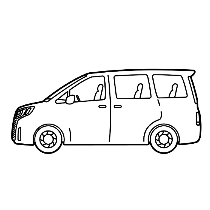 Cute car minivan sideways
