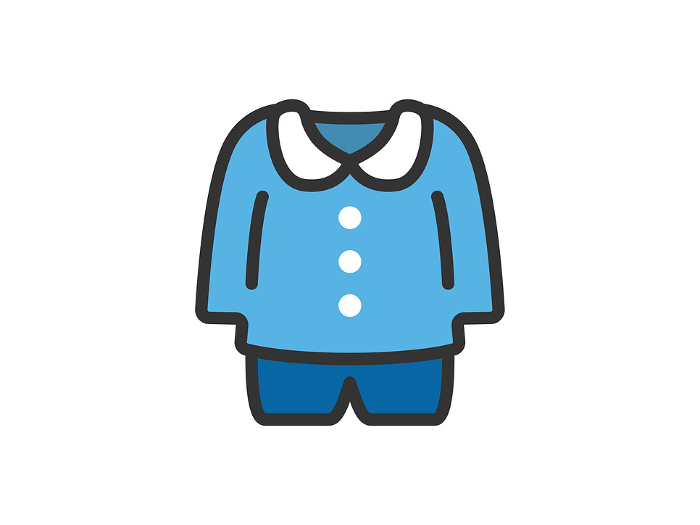 Illustration of kindergarten uniform icon (line drawing color)