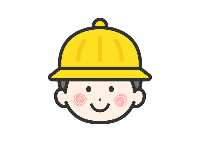 Illustration of a boy's face icon (line drawing color) wearing a kindergarten hat.
