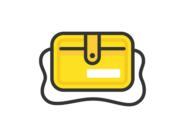 Clip art of kindergarten bag icon (line drawing color)
