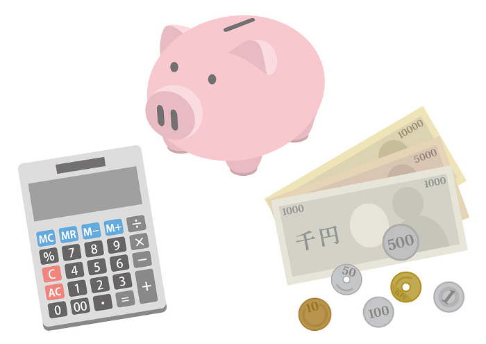 Clip art of money, piggy bank and calculator_1