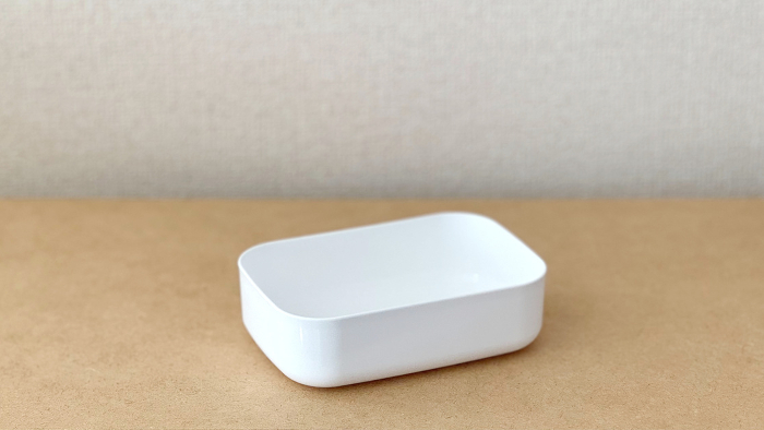 Plastic container placed on a simple background