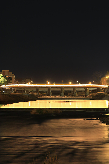 Illuminated Sanjo Ohashi Bridge over the Kamo River, Kyoto Sanjo Ohashi Bridge is illuminated from March 1, 2024.