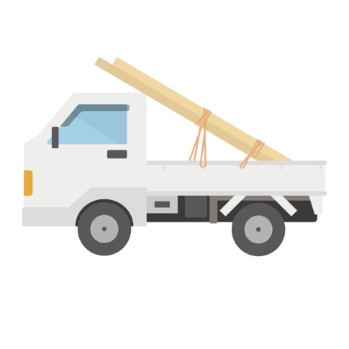 Clip art of light truck carrying lumber