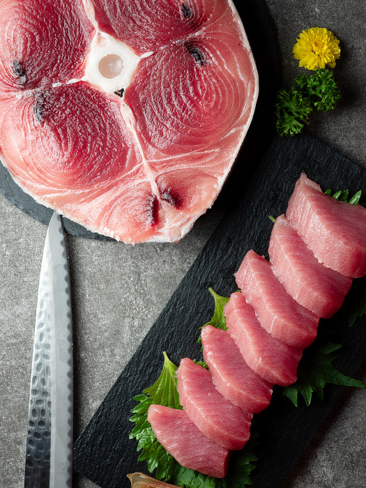 Sliced whole tuna, Japanese food ingredients
