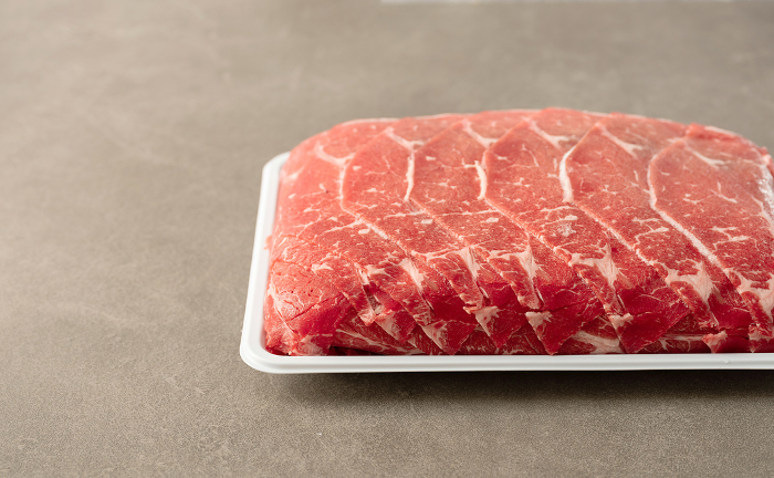 Raw meat in packaging