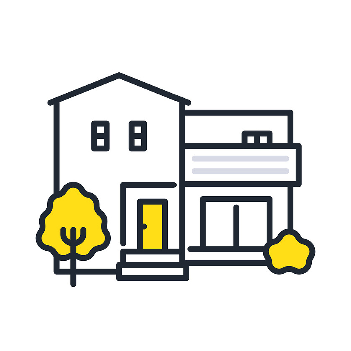 Simple vector icon illustration of a detached house
