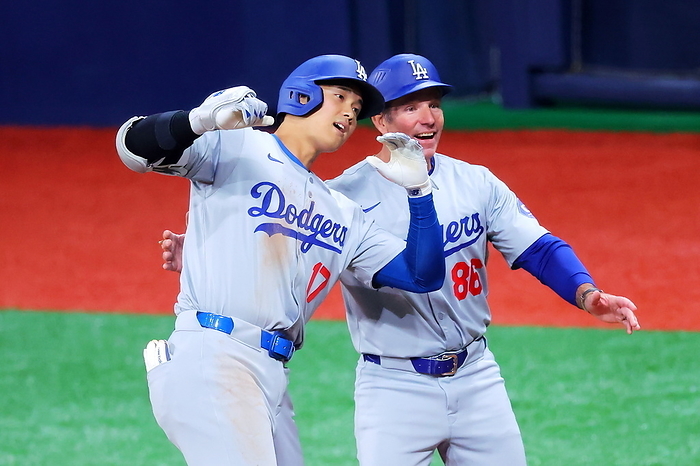 2024 MLB Los Angeles Dodgers vs San Diego Padres  L R  Shohei Ohtani, Shohei Ohtani Clayton McCullough  Dodgers ,. MARCH 20, 2024   Baseball : MLB World Tour Seoul Series opening game 1 between the San Diego Padres and the Los Angeles Dodgers at Gocheok Sky Dome, Seoul, South Korea.  Photo by Naoki Nishimura AFLO SPORT 