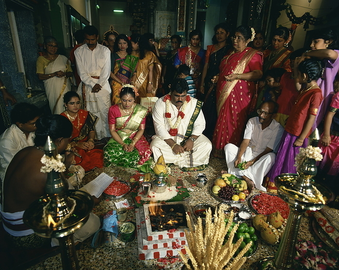 Traditional Hindu wedding, Little India, Singapore, Southeast Asia, Asia Traditional Hindu wedding, Little India, Singapore, Southeast Asia, Asia