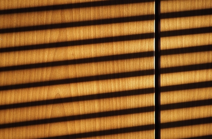 Blinds shadow on wooden wall background, by Claudio Divizia