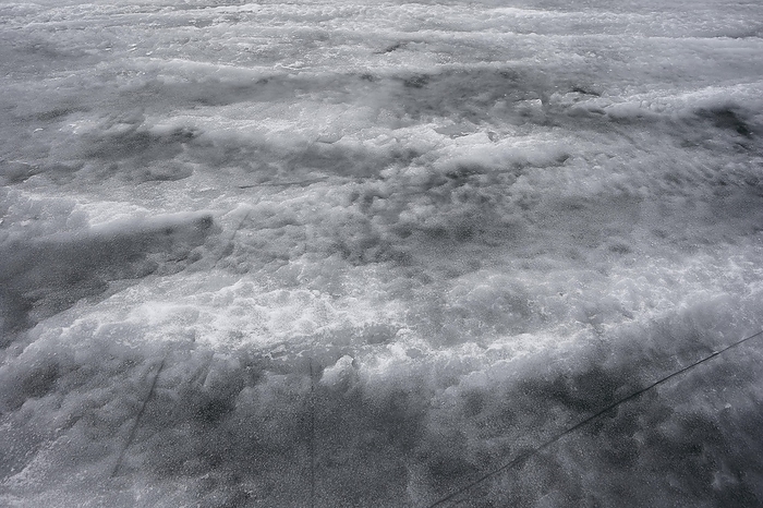 Detail, ice pattern on a frozen river, Province of Quebec, Canada, North America, by Guenther Schwermer