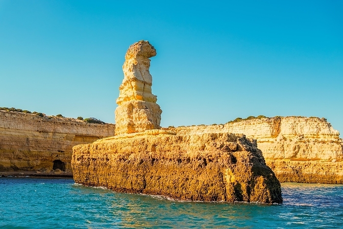 Beautiful limestone Algarve coast with caves and rock formation, Albufeira, south of Portugal, by Jacek Sopotnicki