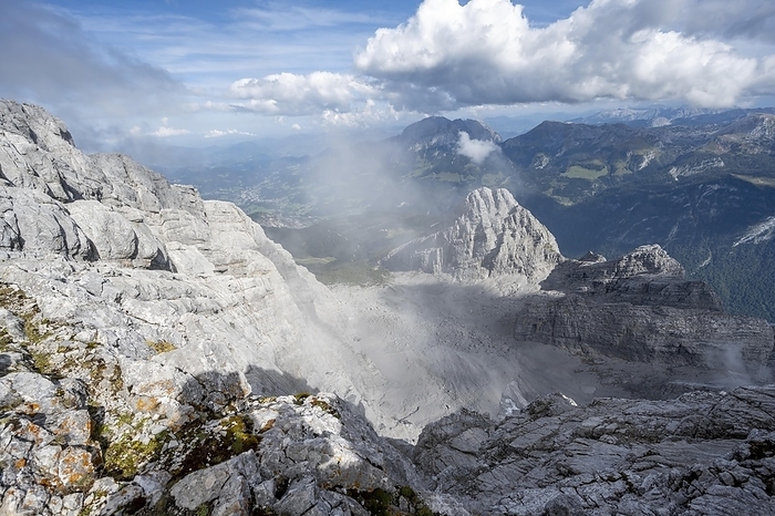 View of the rocky summit of the Kleiner Watzmann, Watzmann crossing to the Watzmann Mittelspitze, Berchtesgaden National Park, Berchtesgaden Alps, Bavaria, Germany, Europe, by Mara Brandl